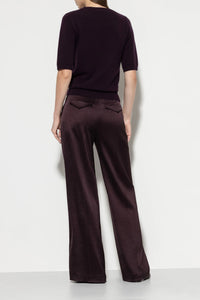 LUISA CERANO Satin Wide Leg Pants