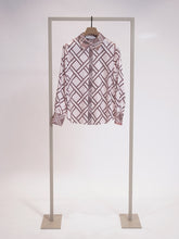 Load image into Gallery viewer, Herzen Shirt Collar Blouse in Sakura Burgundy
