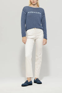 Luisa Cerano Twill color denim in Light Cream