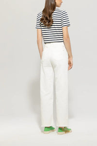 Luisa Cerano Authentic straight denim in Off White