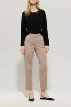 Load image into Gallery viewer, Luisa Cerano High-Stretch Tapered Demin Trousers in Mushroom
