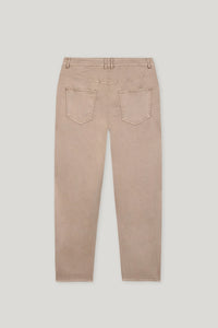 Luisa Cerano High-Stretch Tapered Demin Trousers in Mushroom