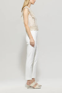 Luisa Cerano Gabardine Stretch Pants in White