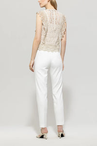 Luisa Cerano Gabardine Stretch Pants in White