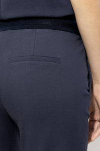 Luisa Cerano Gabardine stretch pants in Navy Blue