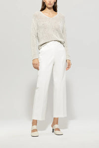 Luisa Cerano Gabardine Stretch Culotte in White