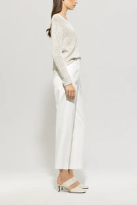 Luisa Cerano Gabardine Stretch Culotte in White