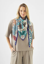 Load image into Gallery viewer, Codello Palm Tree Printed Scarf in Blue
