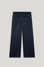 Load image into Gallery viewer, Luisa Cerano Satin Wide-Leg Trousers in Navy

