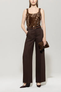 Luisa Cerano Gabardine Wide-Leg Pants