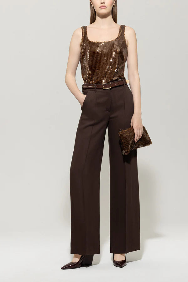 Luisa Cerano Gabardine Wide-Leg Pants