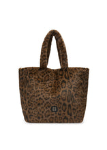 Load image into Gallery viewer, Codello Fake Fur Tote Bag with Leopard Pattern
