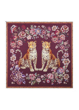 Load image into Gallery viewer, Codello Silk Scarf with Floral Pattern and Leopard
