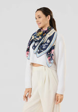 Load image into Gallery viewer, Codello Silk Scarf with Universe and Floral
