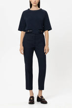Load image into Gallery viewer, Luisa Cerano Gabardine Slim-Tailored Pants in Navy Blue

