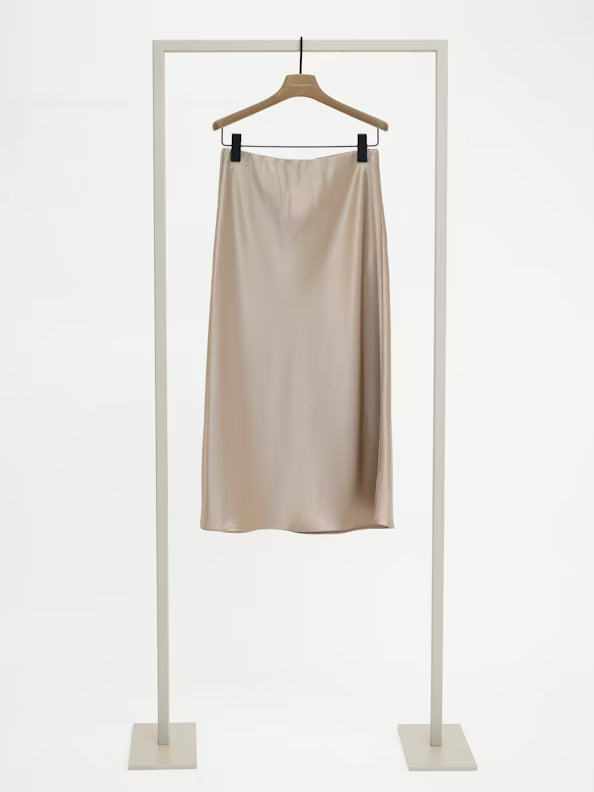 Herzen Satin Skirt in Taupe