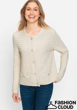 Load image into Gallery viewer, Olsen Long Sleeve Cardigan In Canvas Beige
