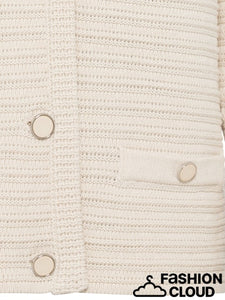 Olsen Long Sleeve Cardigan In Canvas Beige