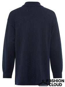 Olsen Long Sleeve Cardigan in Ink Blue