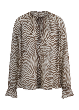 Load image into Gallery viewer, Riani Zebra Print Blouse with Ruffles
