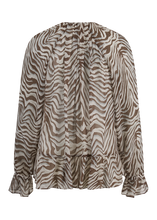 Load image into Gallery viewer, Riani Zebra Print Blouse with Ruffles

