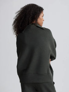 Varley Priya Longline Sweater in Olive Marl