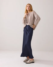 Load image into Gallery viewer, Summum Long Shiny Skirt in Navy
