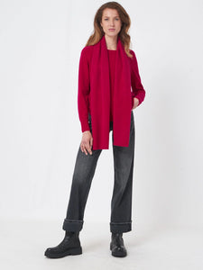 Repeat Fine Knit Organic Cashmere Scarf in Ruby