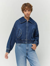 Load image into Gallery viewer, iBlue Fiver Denim Bomber Jacket in Blue
