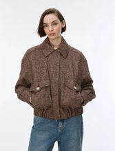 Load image into Gallery viewer, iBlues Esedra Coat in Brown Herring-Bone
