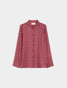 iBlue Fate Slinky Shirt in Red Heart Print