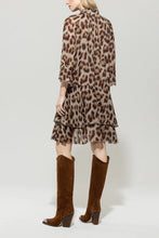 Load image into Gallery viewer, Luisa Cerano Frill Detail Dress in Leopard
