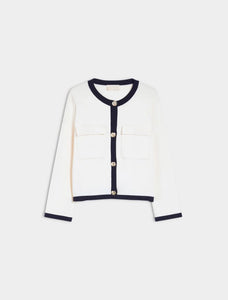 iBlue Descal Boxy Jacket in White/Navy