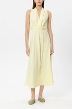 Load image into Gallery viewer, Luisa Cerano Linen-Blend Midi Dress in Citron
