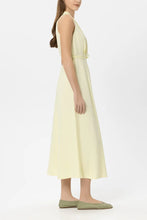 Load image into Gallery viewer, Luisa Cerano Linen-Blend Midi Dress in Citron
