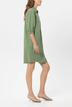 Load image into Gallery viewer, Luisa Cerano Linen-Blend Shirt Dress in Moss Green
