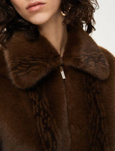 Load image into Gallery viewer, iBlues Kartal Relaxed-Fit Fur Bomber Jacket in Brown
