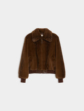 Load image into Gallery viewer, iBlues Kartal Relaxed-Fit Fur Bomber Jacket in Brown
