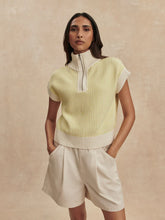Load image into Gallery viewer, Varley Fowley Knit Top in Snow White/Limeade
