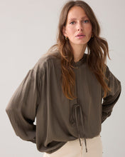 Load image into Gallery viewer, Summum Satin Bow Tie Blouse
