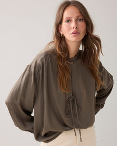 Summum Satin Bow Tie Blouse