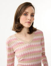 Load image into Gallery viewer, Leo &amp; Ugo V-Sweater Pink/Beige
