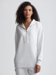 Varley Masie Longline Sweater in ivory Marl