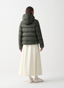 Colmar Down Jacket with Detachable Hood in Green