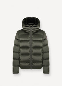 Colmar Down Jacket with Detachable Hood in Green