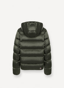Colmar Down Jacket with Detachable Hood in Green