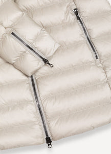 Colmar Hooded A-Line Down Jacket in Stone