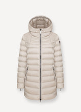 Load image into Gallery viewer, Colmar Hooded A-Line Down Jacket in Stone
