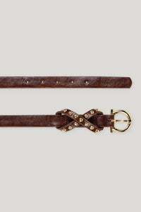 Luisa Cerano Belt with Stud Detail in Brown