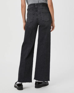 Paige Anessa 31' Wide-Leg Jeans in Viper Black Distressed